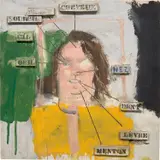 Larry Rivers, Parts of the Face: French Vocabulary Lesson, 1965, oil on board relief