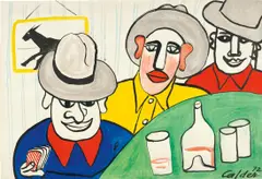 The Pub by Alexander Calder, 1972, gouache and ink on paper, sold Sep 2019