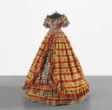 Yinka Shonibare Cbe Ra, Dressing Down, 1997, wax printed cotton textile, crinoline, fibreglass mannequin, aluminum, plastic and felt, in 5 parts