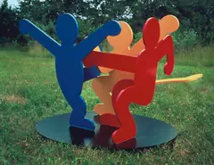 Untitled (Three Dancing Figures), Version A by Keith Haring, 1989, enamel on aluminum, offered Sep 2019