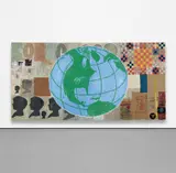 Donald Baechler, Memory and Illusion (Globe), 1998, acrylic and fabric collage on canvas