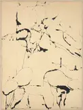 Conrad Marca-Relli, Untitled (Nude Woman), 1953-1954, canvas collage and ink on canvas