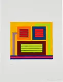 Peter Halley, Untitled (6.15.10.1), 2010, acrylic and Day-Glo acrylic on digitally printed paper