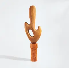 Sculpture Object 25 by Claudia Comte, 2014, oak wood and pear wood, sold Sep 2019