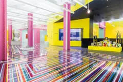 Jim Lambie, ZOBOP (Metallic colour), 1999, colored vinyl tape on floor