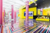 Jim Lambie, ZOBOP (Metallic colour), 1999, colored vinyl tape on floor