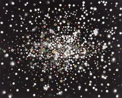 Slow Riot by Fred Tomaselli, 2006, photo-collage and gouache on unique photogram, sold Sep 2019