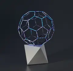 Buckyball by Leo Villareal, 2015, LED lights, custom software, electrical hardware, metal framework and metal base, sold Sep 2019