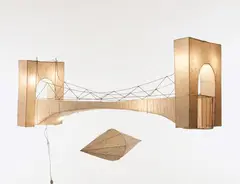 Light Bridge from the series New Architectures by Carlos Garaicoa, 2003, Japanese rice paper, wire and lights, sold Sep 2019