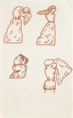 Christina Ramberg, Untitled (Overhead), 1968, felt-tip pen and colored pencil on paper