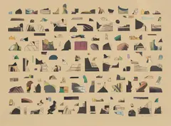 Ray Yoshida, Baahh!, 1999, printed paper collage on paper