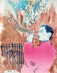 Hernan Bas, Untitled, 2003, mixed media on vellum