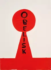 Untitled (Obelisk) by David Shrigley, 2015, acrylic on paper, sold Sep 2019