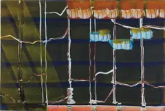 Juan Uslé, lnopia's Nho, 1995-1996, vinyl dispersion and dry pigment on canvas on panel