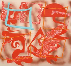 Trudy Benson, Flame in Cave, 2016, acrylic, enamel and oil on canvas