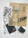 Josh Smith, Untitled, 2007, acrylic, newsprint and printed paper collage on panel
