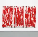 Jean-Marc Bustamante, Panorama (Valentine), 1999, silkscreen on Plexiglas with metal brackets, in 3 parts