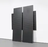 Daniel Lefcourt, Double Imposition, 2007, acrylic on board, in 3 parts