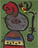 Joan Miró, Paysan catalan inquiet par le passage d'un vol d'oiseaux, 1952, oil on canvas
