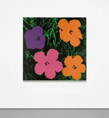 Andy Warhol, Late Four-Foot Flowers, 1967, acrylic, silkscreen ink and graphite on canvas