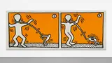Keith Haring, Untitled, acrylic, enamel and Day-Glo on muslin