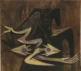 Wifredo Lam, The Warrior (Personnage avec lézard)
