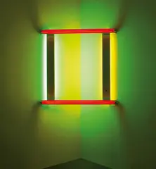 Dan Flavin, untitled (to Bob and Pat Rohm), 1969-1970, red, yellow and green fluorescent light