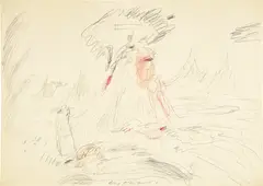 Cy Twombly, Untitled, 1962, pencil, wax crayon, colored pencil, watercolor and ballpoint pen on paper