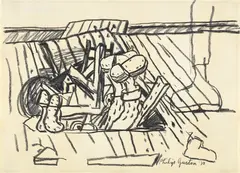 Philip Guston, Drawing for Cellar, 1970, charcoal on paper