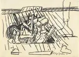 Philip Guston, Drawing for Cellar, 1970, charcoal on paper