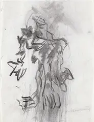 Untitled by Willem de Kooning, 1970-1975, charcoal on paper, sold Nov 2019