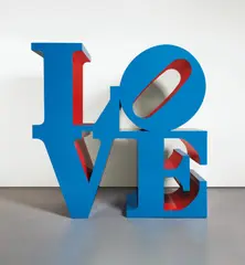 Robert Indiana, LOVE (Blue Outside Red Inside), 1966, polychrome aluminum