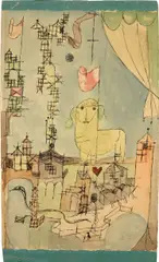 Ostern by Paul Klee, 1918, ink, graphite and watercolor on paper with partial artist's mount, sold Nov 2019