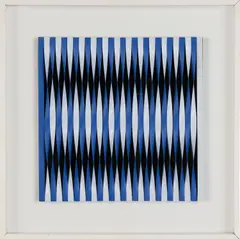 Walter Leblanc, Torsions B.V. 9, 1964, polyvinyl on stretcher mounted on Masonite, in artist’s frame