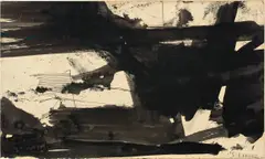 Study for Harleman by Franz Kline, 1960, ink on paper mounted on cardboard, sold Nov 2019