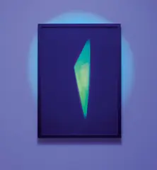 Hologram #10 by James Turrell, 2008, hologram and glass construction, sold Nov 2019