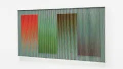 Carlos Cruz-Diez, Physichromie 1496, 2007, silkscreen and acrylic strips, in artist’s frame
