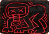 Keith Haring, Untitled (Beast), 1983, oil, acrylic and marker on carved wood