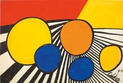 Bowling by Alexander Calder, 1974, gouache and ink on paper, sold Nov 2019