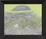 Richard Artschwager, D.M.B.R.T.W. and Potato, 1997, acrylic on Celotex, in artist's frame