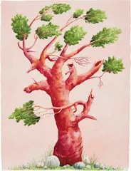 Tree by Nicolas Party, 2017, watercolor on paper, sold Nov 2019