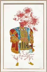 Raqib Shaw, Henry VIII, 2006, acrylic, glitter, enamel, rhinestones and mixed media on paper, in artist's chosen frame