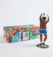 Boobie by Nina Chanel Abney, 2019, alloy and mixed media and print on wooden box, sold Nov 2019