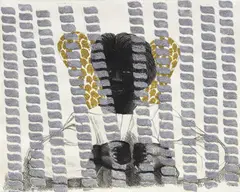 Kerry James Marshall, Untitled, 2003, charcoal, graphite and glitter on paper