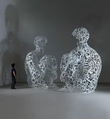 Jaume Plensa, Twins I and II, 2009, painted stainless steel, in 2 parts
