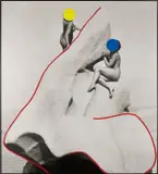 Nose Promontory (With Two Women) by John Baldessari, 1989, vinyl paint on black and white photograph, sold Nov 2019