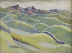 Ralph Maynard Smith, Untitled, A hilly landscape oil on canvas 66 x 89cm