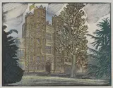 Richard Bawden, Untitled, 'Layer Marney Tower' linocut in colours