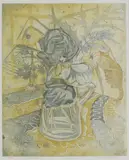 Richard Bawden, Untitled, 'Two Black Roses' etching and aquatint in colours