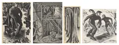 Untitled by Eric Ravilious, 'Doctor Faustus Conjuring Mephistopheles' woodcut image 17.5 x 12.5cm, sold Aug 2024